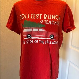 Holiday Graphic Tee - Red "Jolliest Bunch of Teachers"